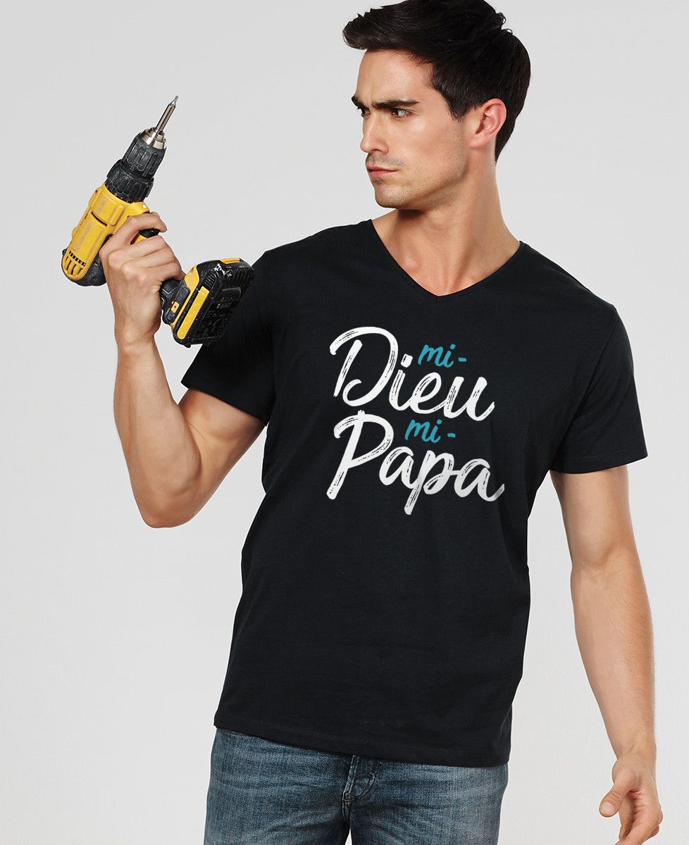 T-Shirt homme Mi-Dieu Mi-Papa