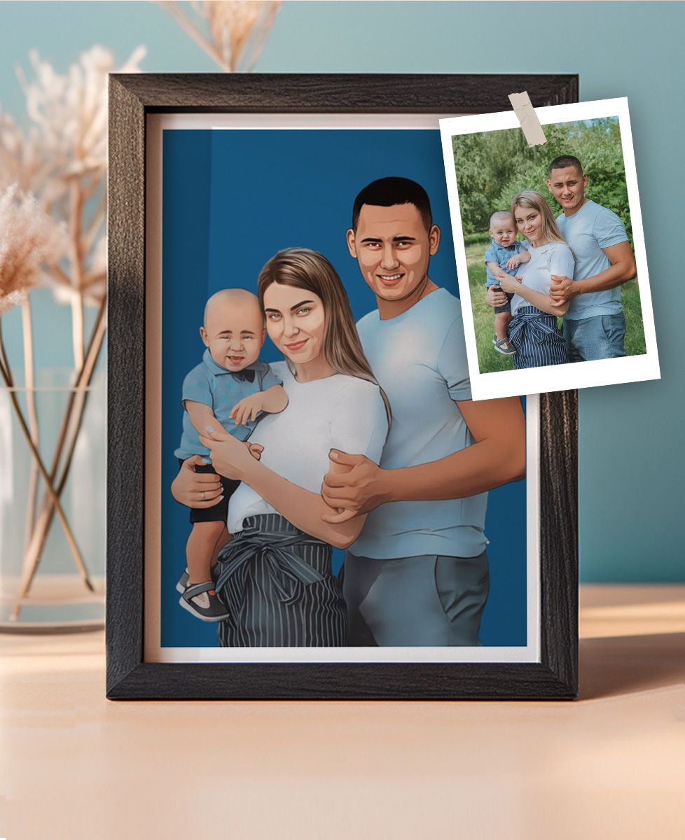 Pop Design Photo Frame Personalized minimalist pop-art portrait frame | Monsieur TSHIRT
