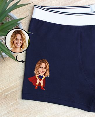 Bóxers Superhéroe con una cara personalizada - Añadir mis fotos