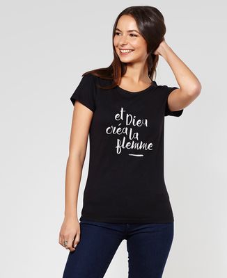 T-Shirt femme Dieu créa la flemme