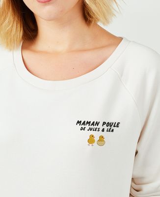 Sweatshirt femme Maman poule et ses poussins brodés - Cadeaux Maman, Future Maman