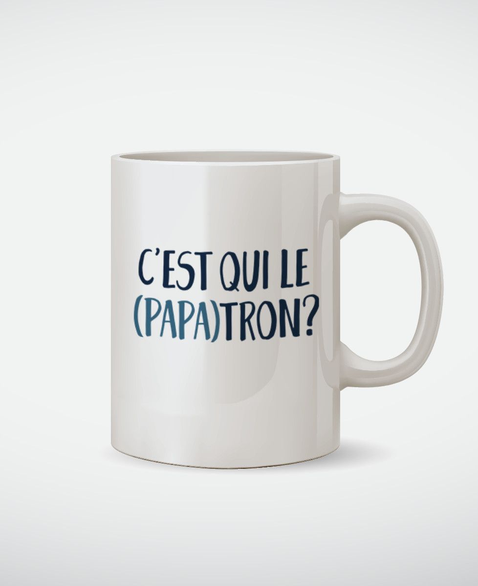 Mug C'est qui le (PAPA)tron? - Cadeaux Papa