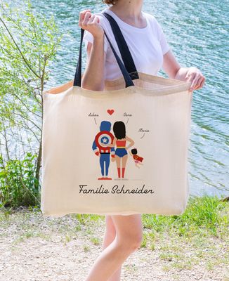 XXL-Tasche Superhelden Familie personalisieren