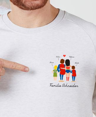 Sweatshirt Mann individualisierte Superheldenfamilie