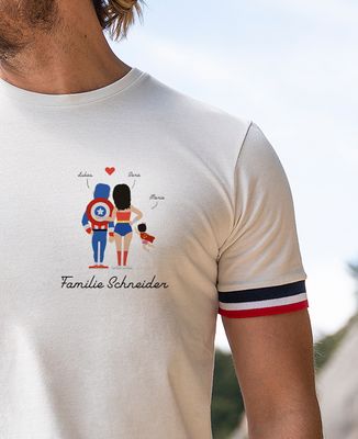 Recyceltes Herren-T-Shirt Filgood individualisierte Superheldenfamilie