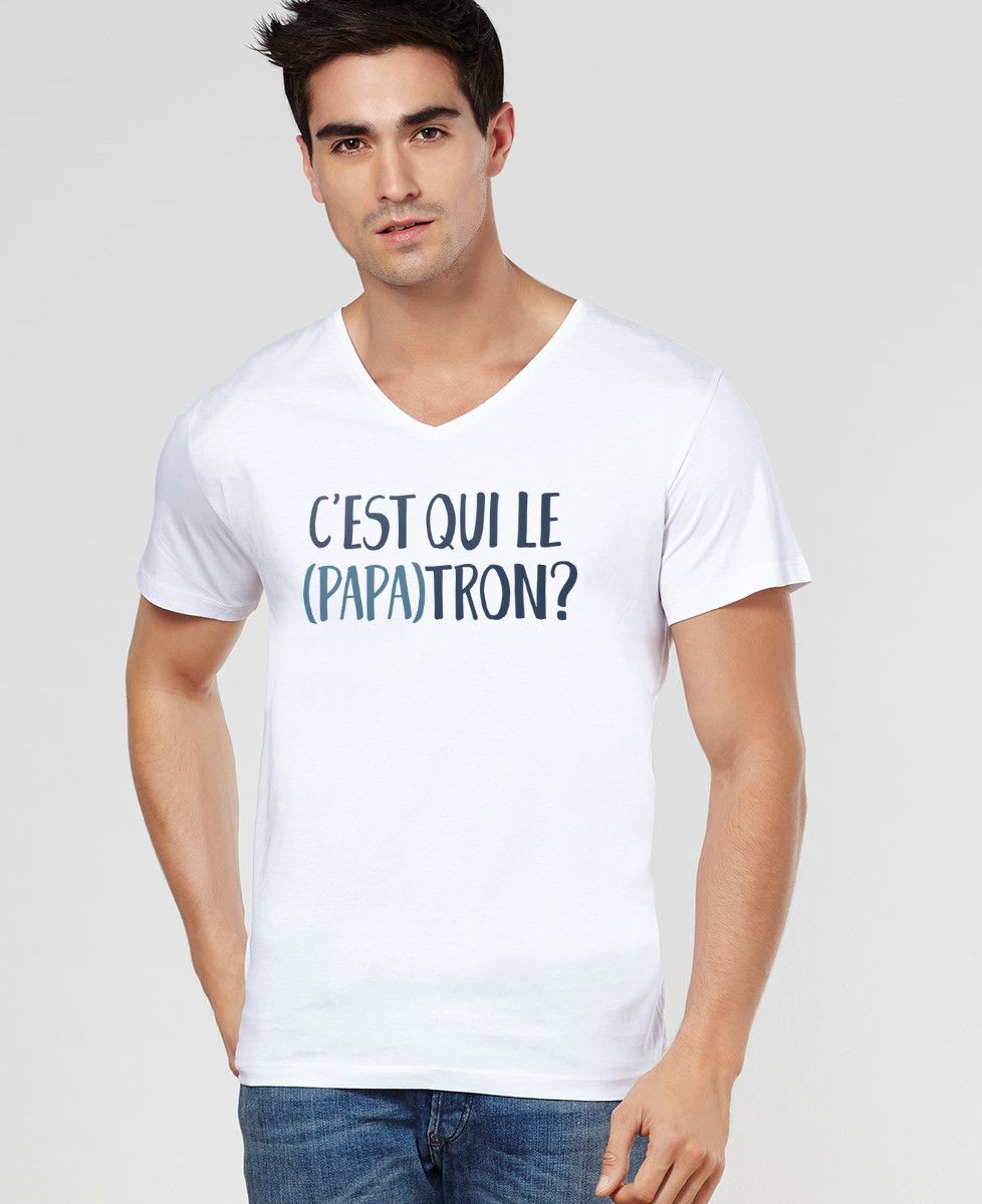 T-Shirt homme C'est qui le (PAPA)tron?