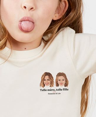 T-shirt enfant Telle mère telle fille visage personnalisé - Cadeaux Maman, Future Maman