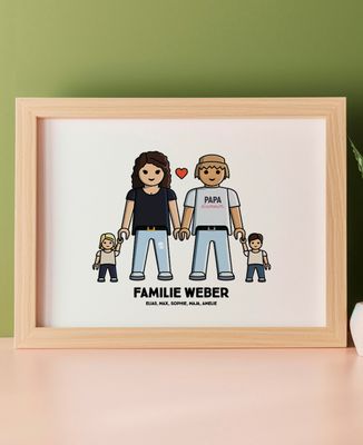 Fotorahmen Individualisierte Spielzeugfamilie - Papa-Geschenke, Geschenke Mama, Geschenk Opa, Geschenke Oma