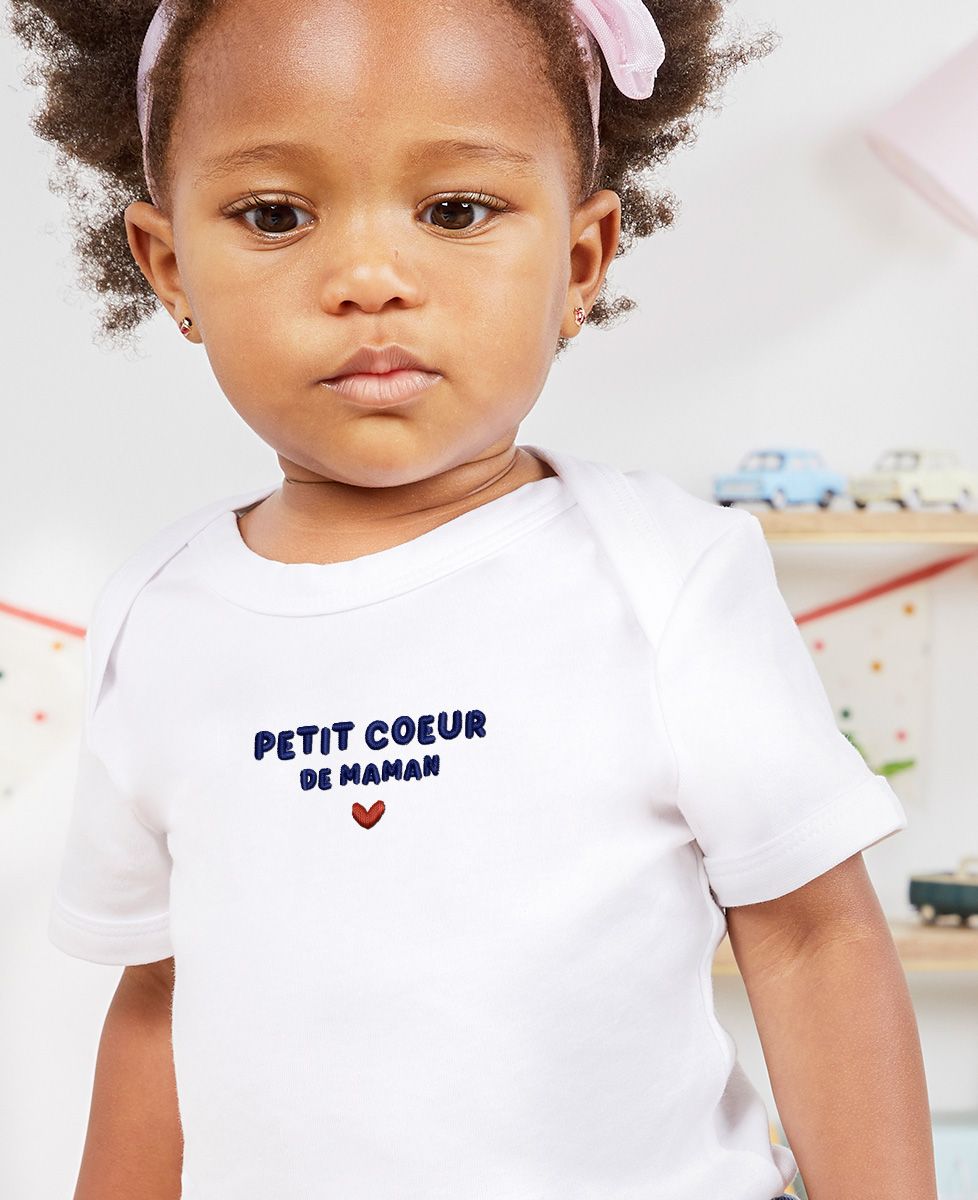 Body Petit coeur de maman (brodé) - Cadeaux Maman, Future Maman