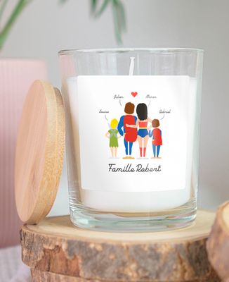 Kerze individualisierte Superheldenfamilie