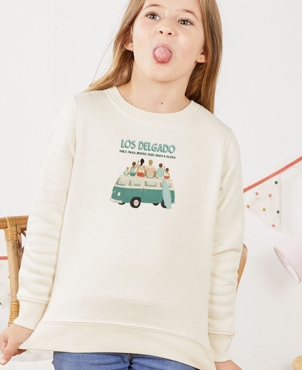 Sudadera niño Familia en furgoneta personalizada Monsieur TSHIRT