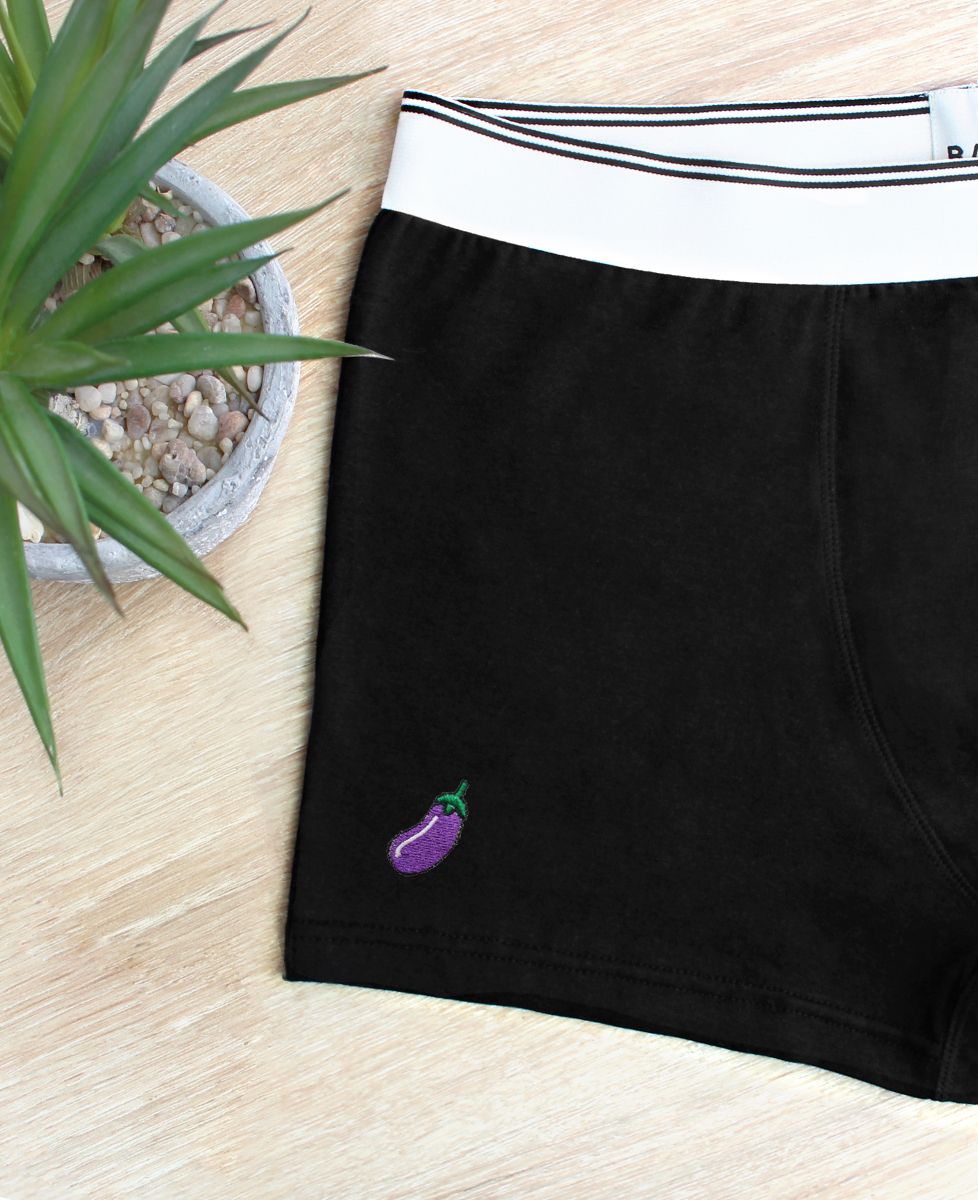 Boxer Aubergine (brodé) - Cadeaux Couple
