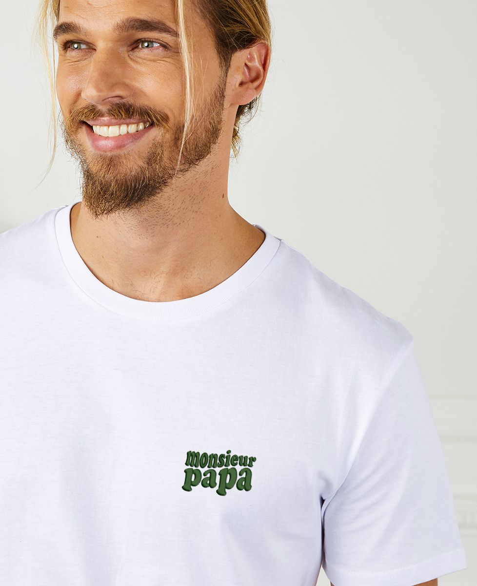 T-shirt homme Monsieur papa (brodé) - Cadeaux Papa
