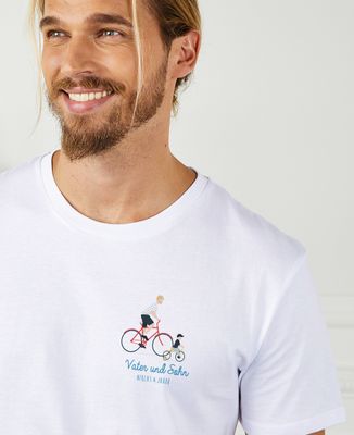 T-Shirt für Männer Eltern und Kind auf Fahrrad individualisiert