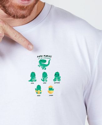 T-shirt homme Papasaurus et ses dinosaures personnalisé