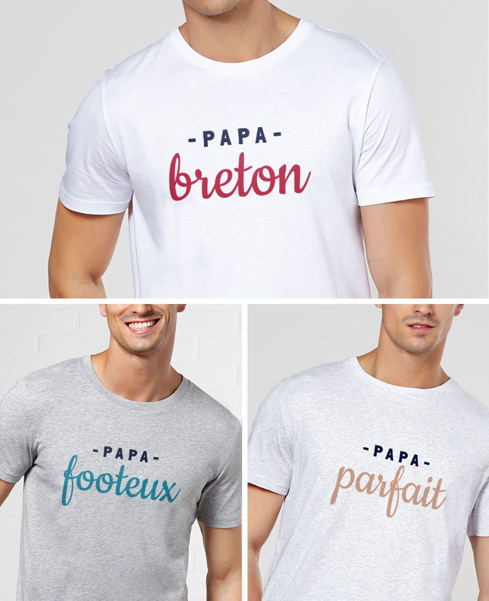 T-Shirt homme Papa personnalisé