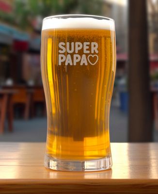 Verre à bière Super papa (gravé) - Cadeaux Papa, Apéro, Mariage