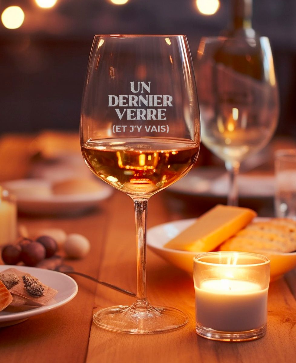 Verre à vin Un dernier verre (gravé) - Apéro, Mariage