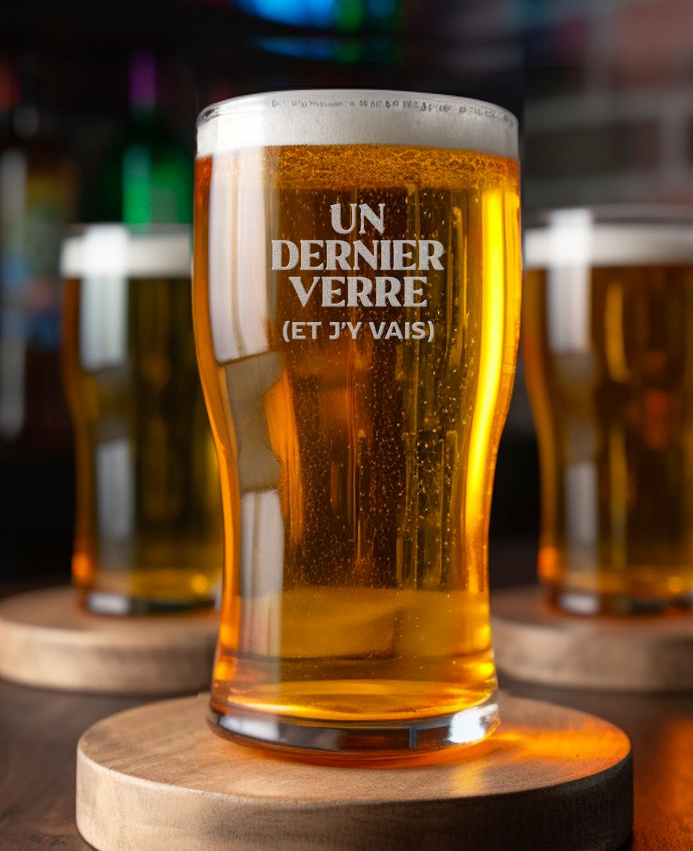 Verre à bière Un dernier verre (gravé) - Apéro, Mariage