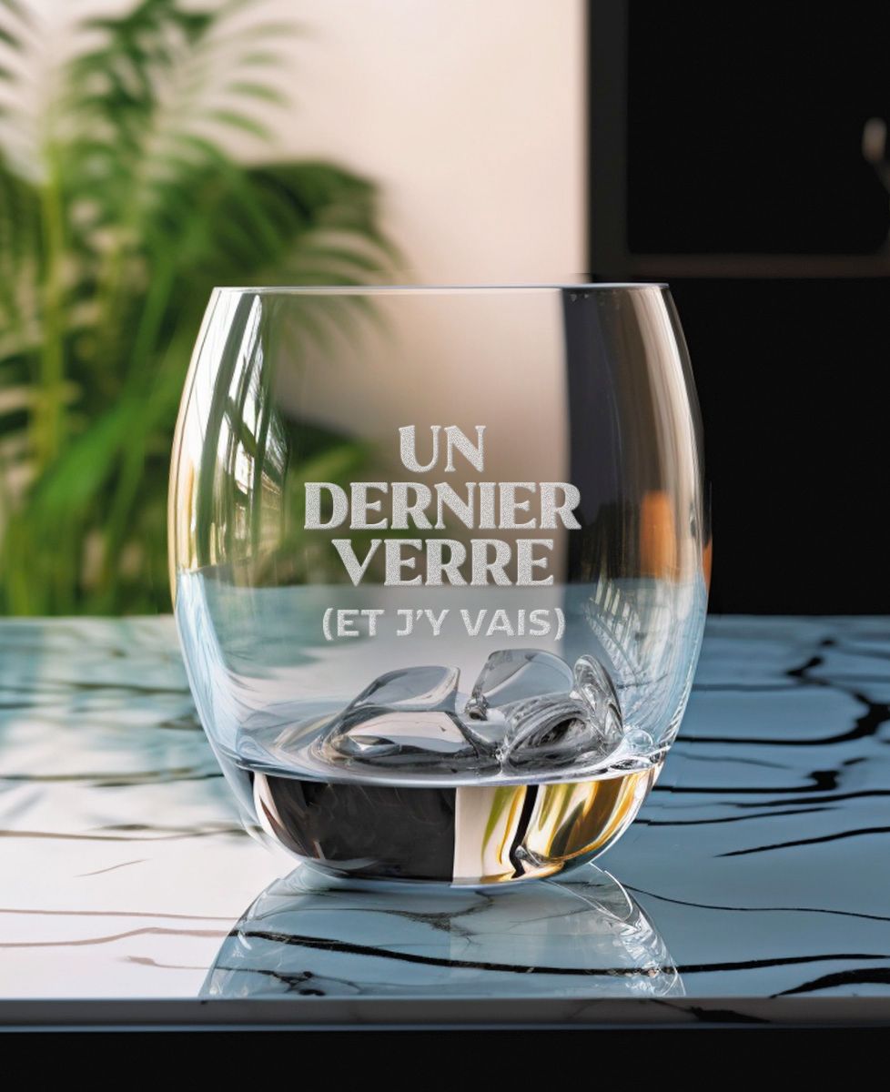 Verre à whisky Un dernier verre (gravé) - Apéro, Mariage