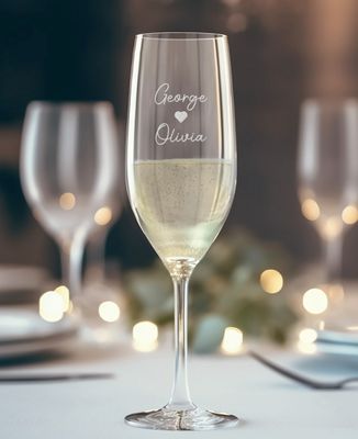 Champagne glass Duo of first names (engraved) - Aperitif, Couple gifts, Wedding