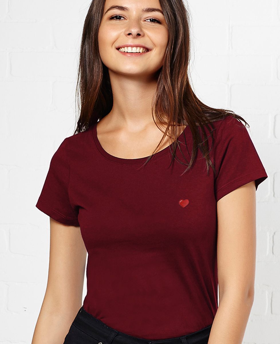 T-Shirt femme Coeur (brodé)