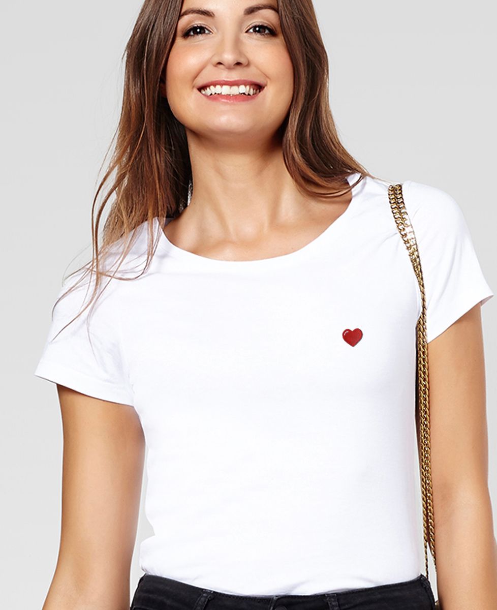 T-Shirt femme Coeur (brodé)