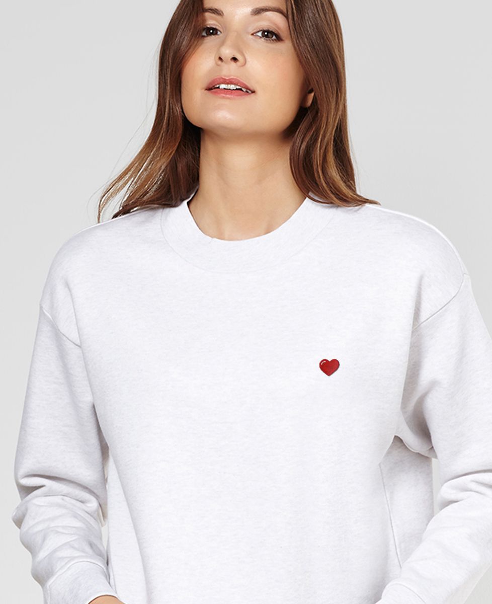 Sweatshirt femme Coeur (brodé)