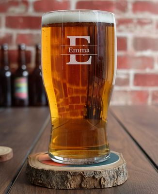 Bierglas Individualisierter eingravierter Initialien und Vorname - Aperitif, Hochzeit