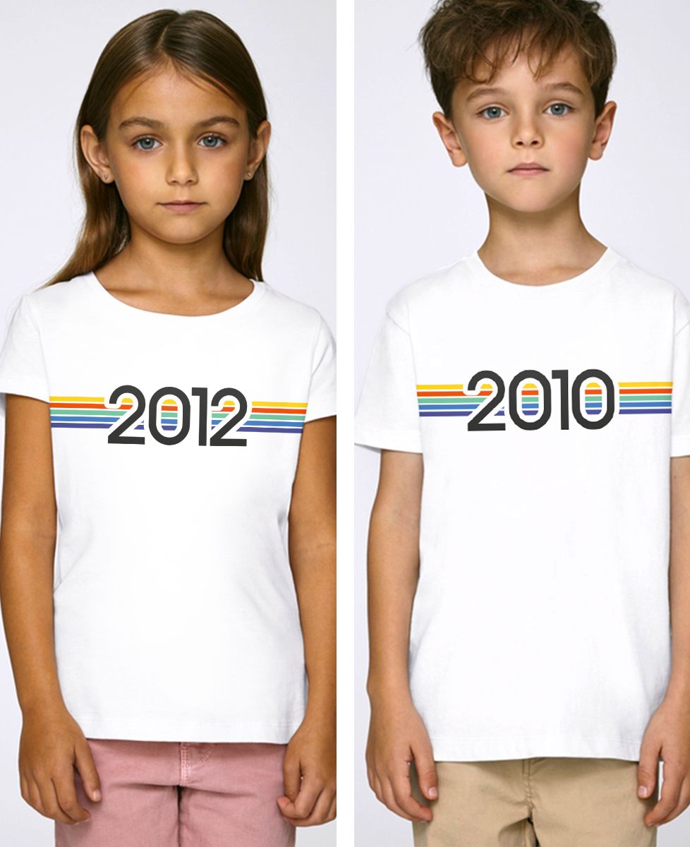 T-Shirt enfant Année de naissance personnalisé