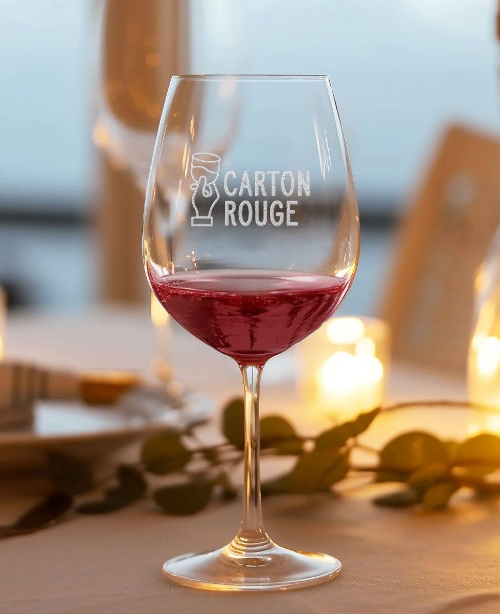 Verre à vin Carton rouge (gravé) - Apéro, Mariage