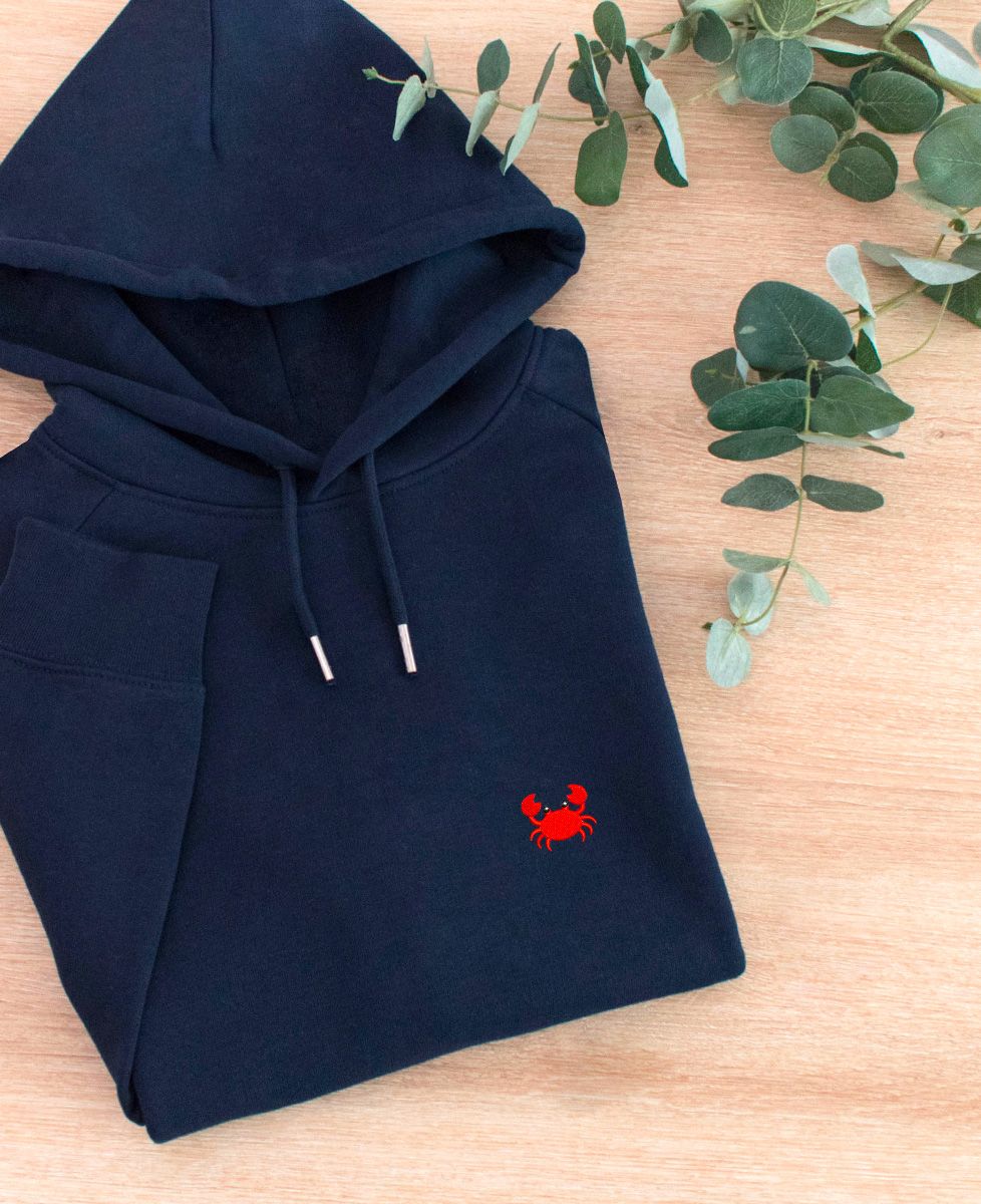 Hoodie voor dames Krab (geborduurd) - Dieren