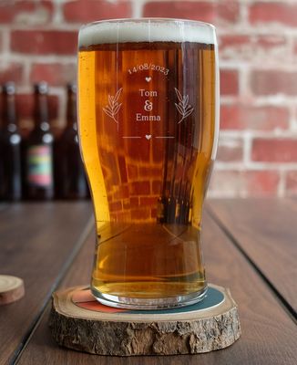 Beer glass Personalized engraved wedding - Aperitif, Wedding