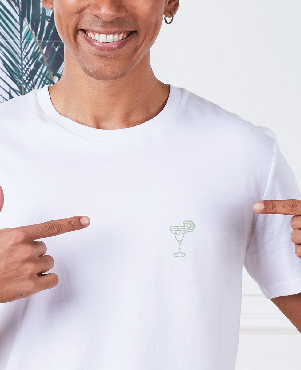 Heren-T-shirt Margarita cocktail (geborduurd) - Aperitief