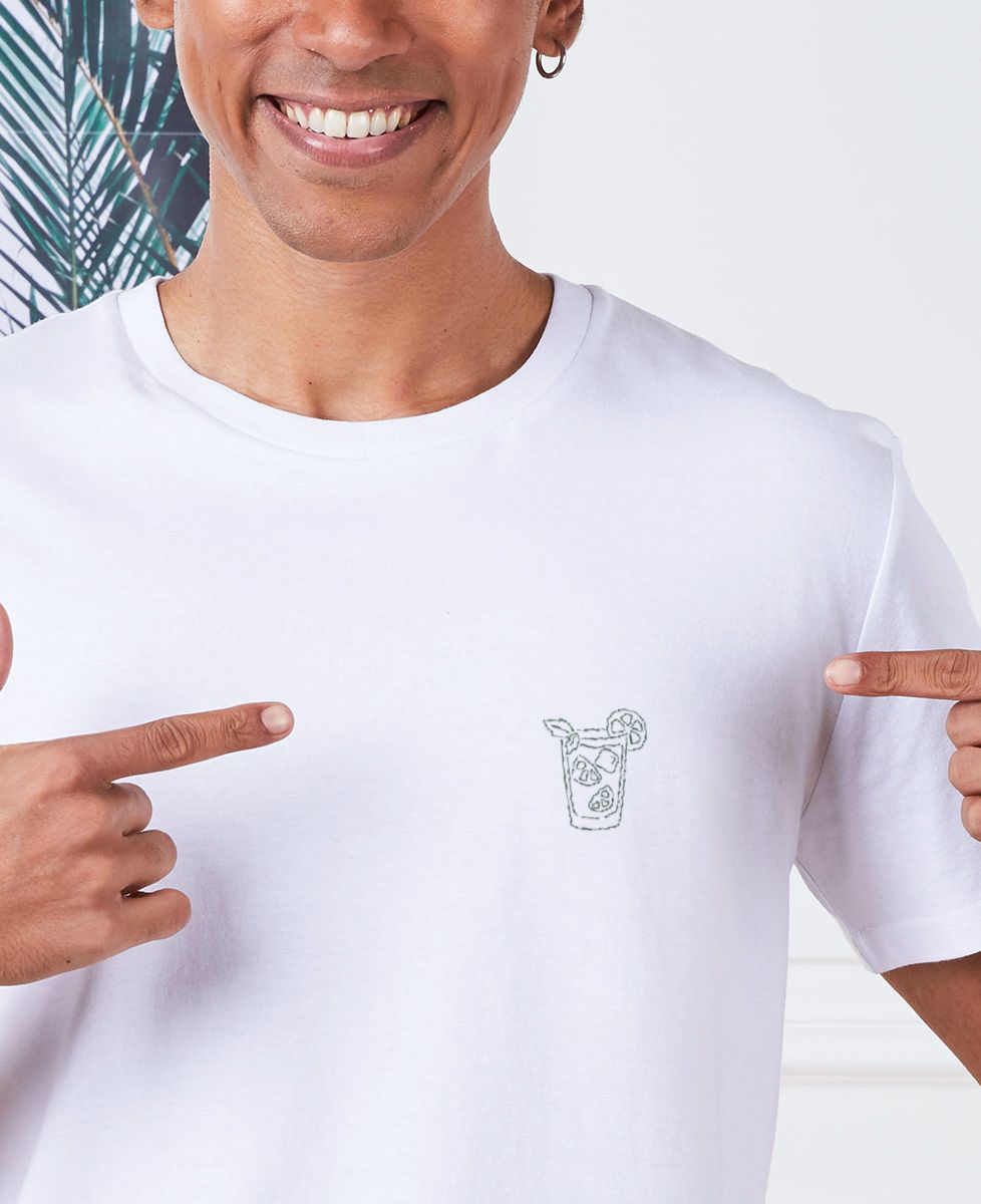 T-shirt per lui Cocktail Mojito (ricamato) - Aperitivo