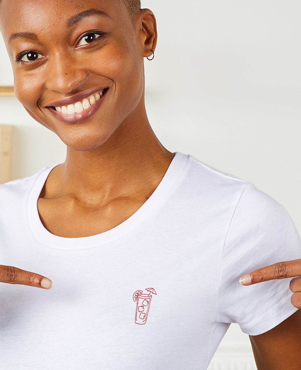 T-Shirt Frau Cocktail Sex on the Beach (bestickt) - Aperitif