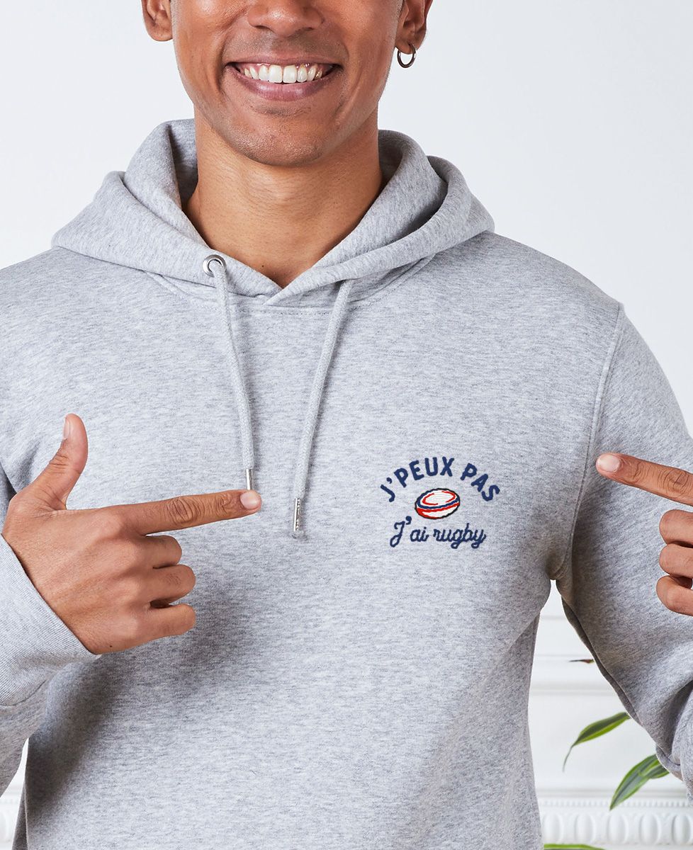 Hoodie homme J'peux pas j'ai rugby (brodé) - Sport, Rugby