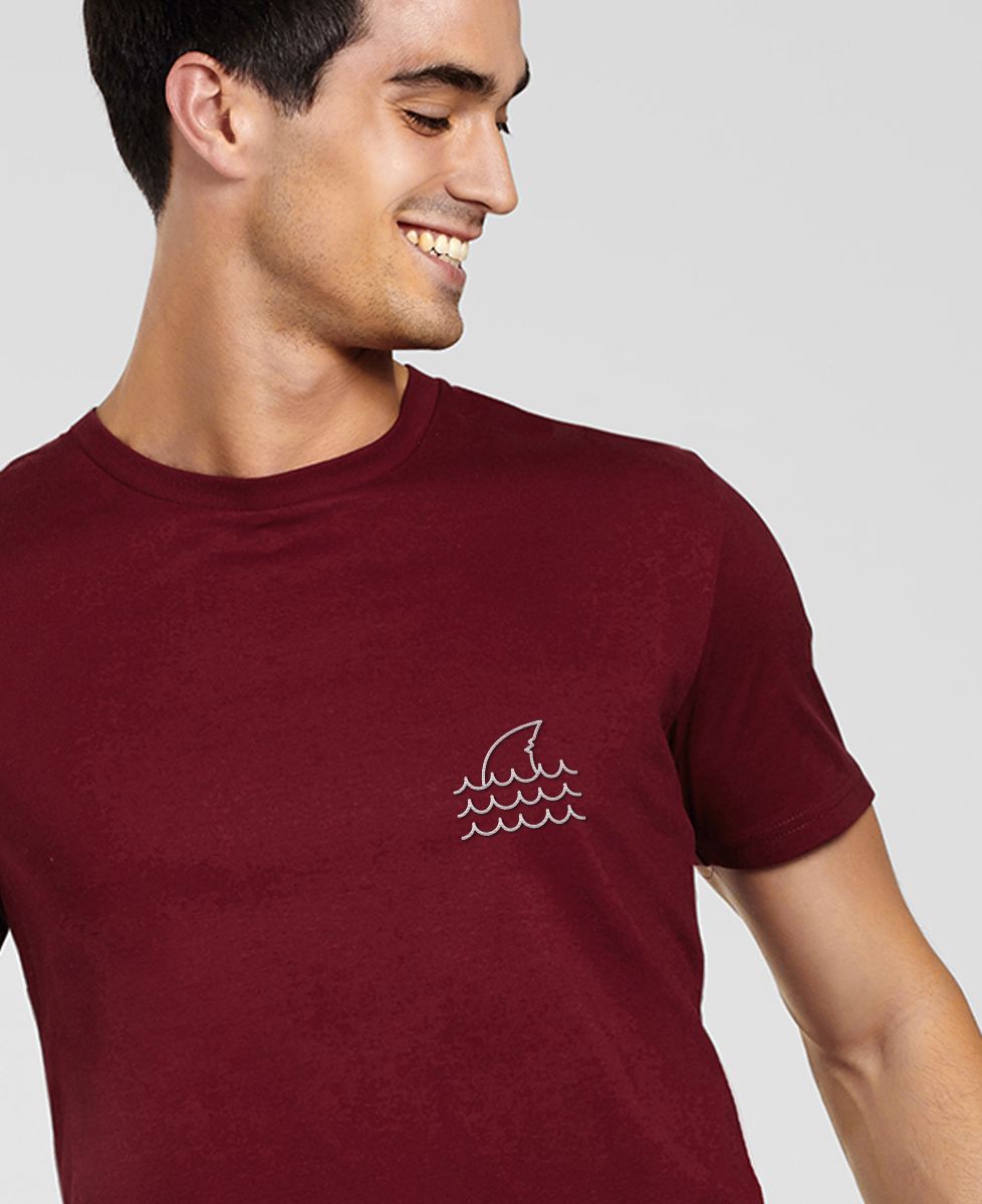 Heren-T-shirt Haai (geborduurd) - Dieren
