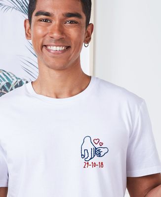 T-shirt homme Date de naissance brodé personnalisée - Cadeaux Papa, Cadeaux Maman, Future Maman
