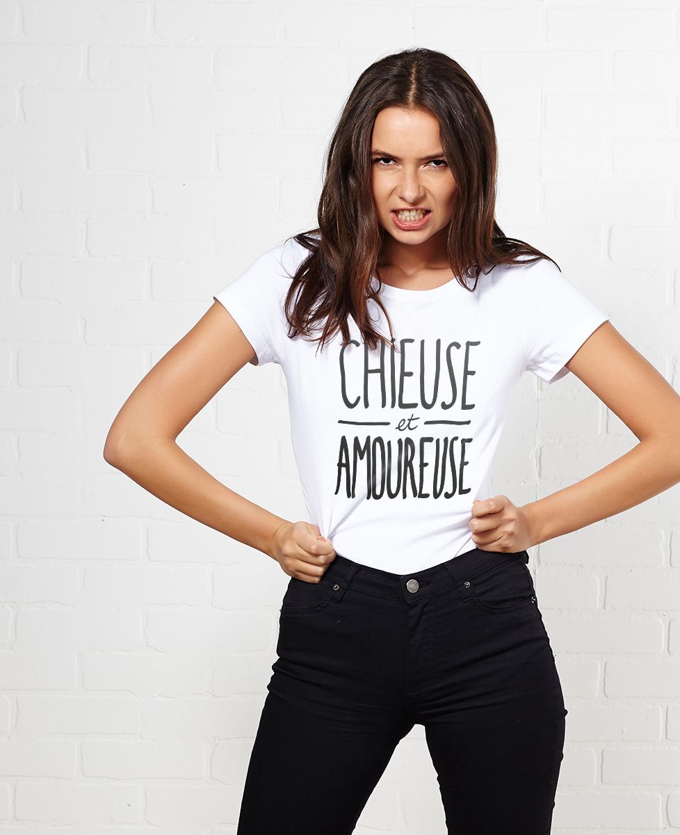 T-Shirt femme Chieuse et amoureuse
