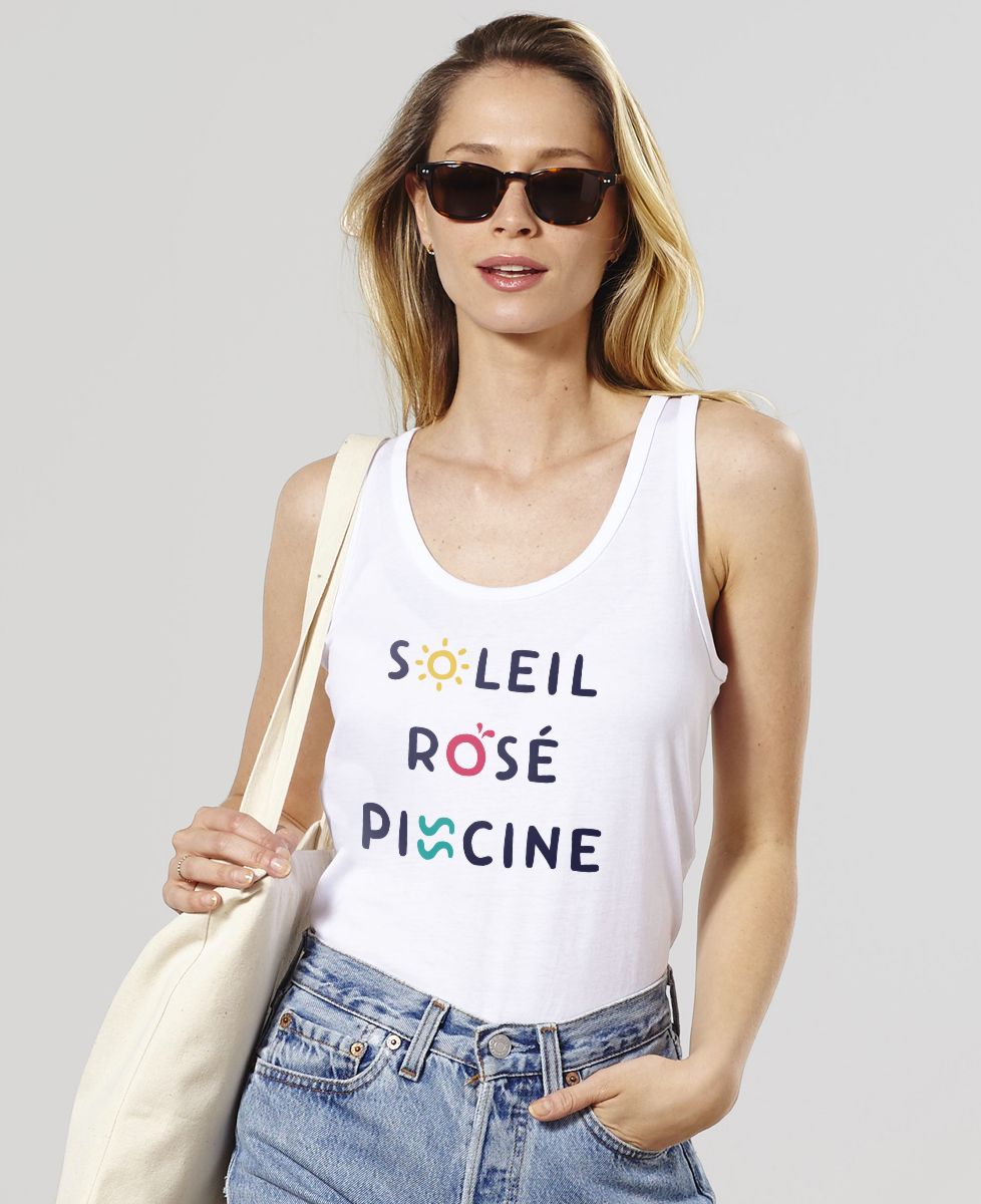 Débardeur femme Soleil Rosé Piscine