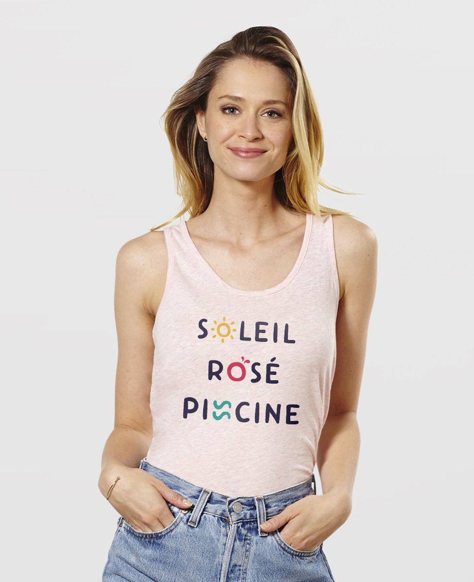 Débardeur femme Soleil Rosé Piscine