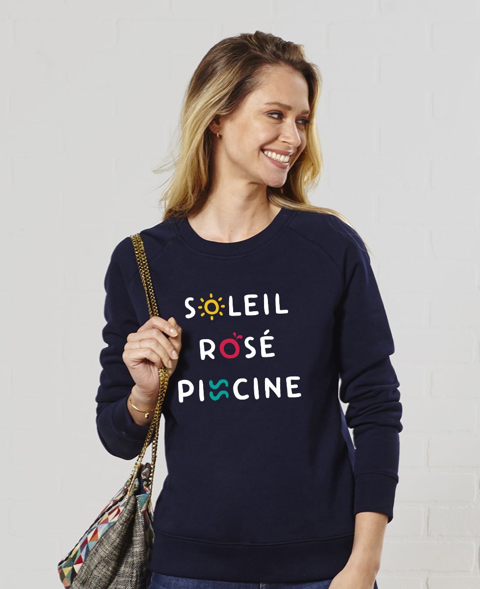 Sweatshirt femme Soleil Rosé Piscine