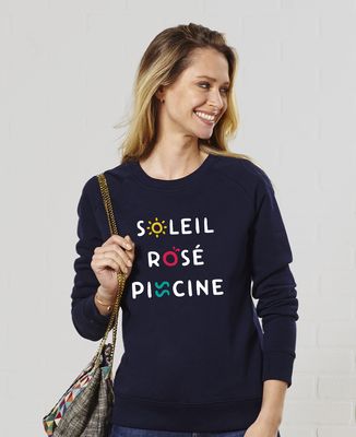 Sweatshirt femme Soleil Rosé Piscine
