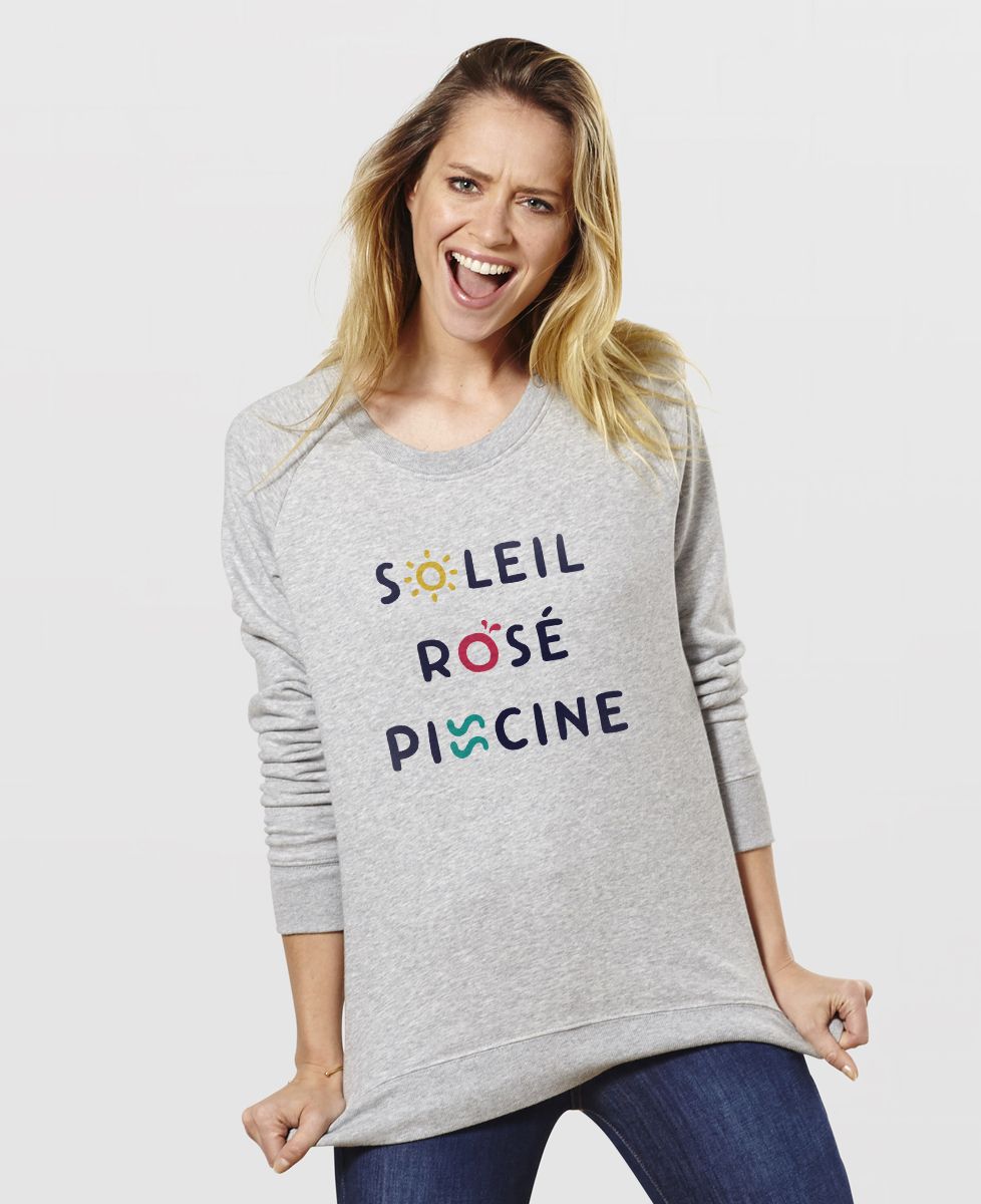 Sweatshirt femme Soleil Rosé Piscine