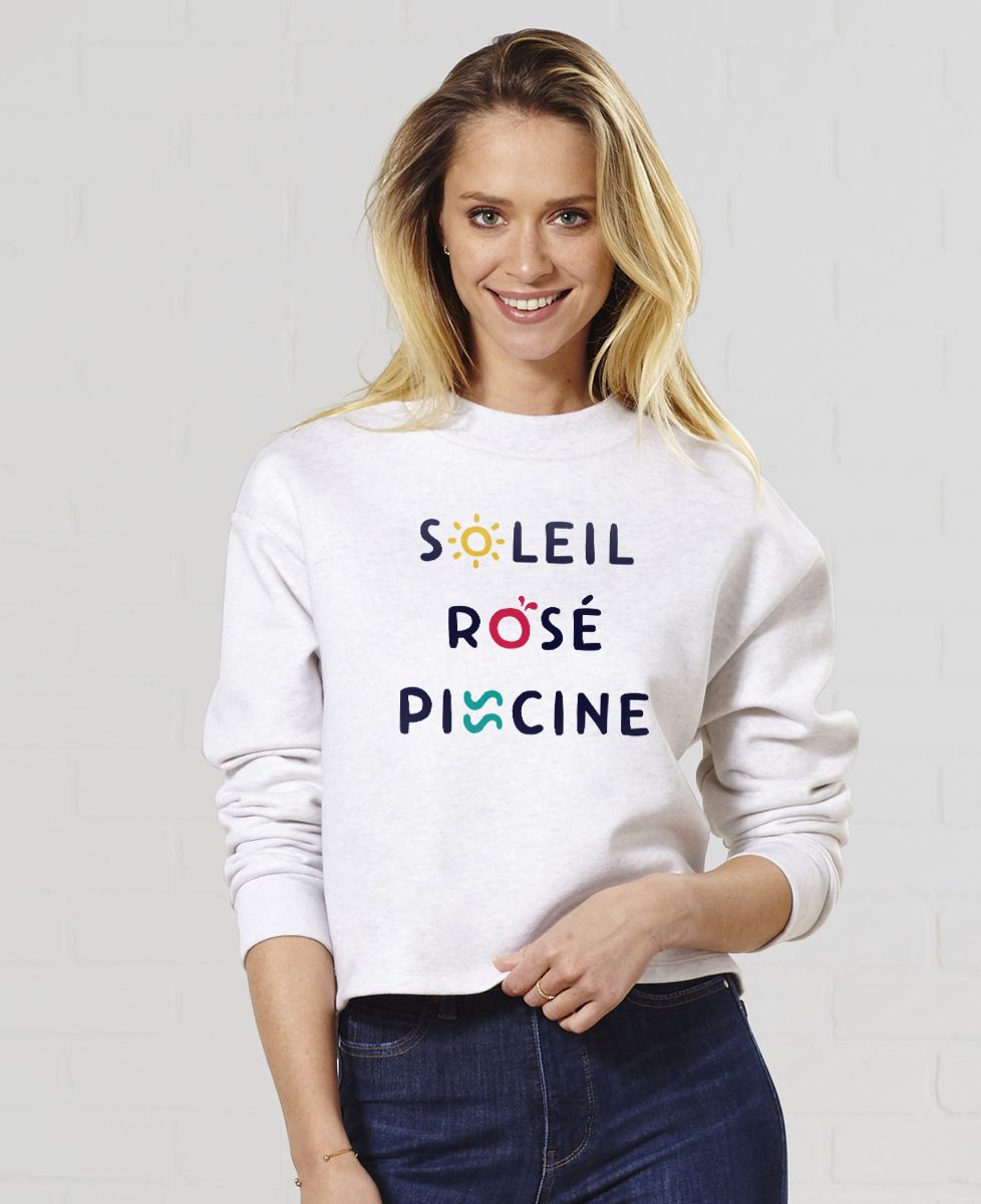 Sweatshirt femme Soleil Rosé Piscine