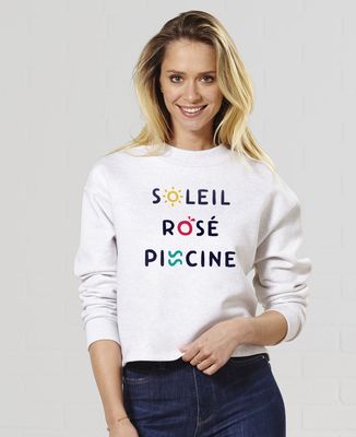 Sweatshirt femme Soleil Rosé Piscine