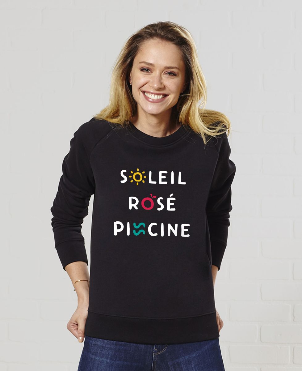 Sweatshirt femme Soleil Rosé Piscine