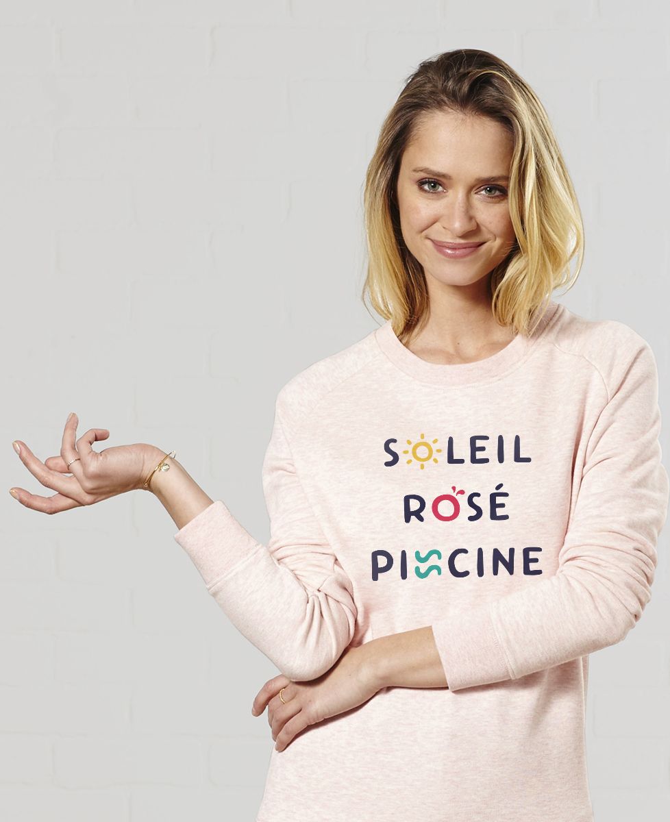 Sweatshirt femme Soleil Rosé Piscine