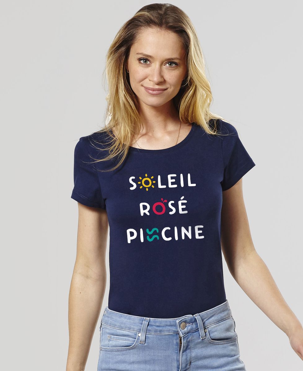 T-Shirt femme Soleil Rosé Piscine